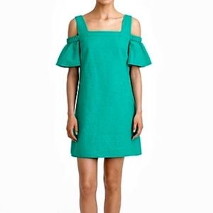 NWT J. Crew Green Cold Shoulder Dress XS